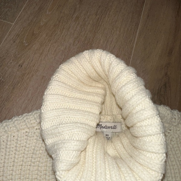 Madewell Cream & Green Striped Turtleneck Sweater XS Cozy - Picture 2 of 3